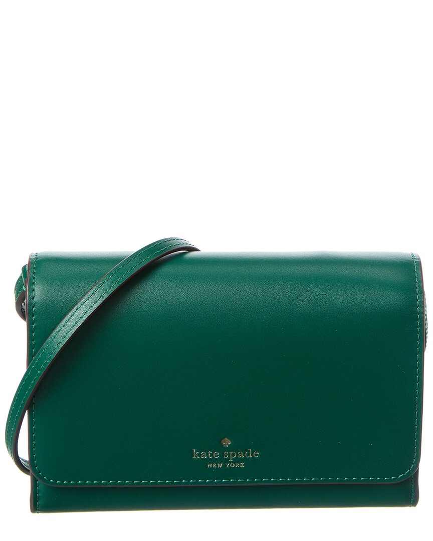 Kate Spade New York Kerri Smooth Leather Small Flap Wallet On A String In Burgundy