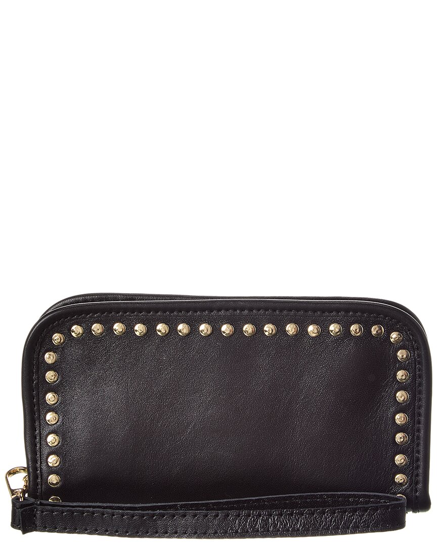 Persaman New York Leona Studded Leather Wallet In Black