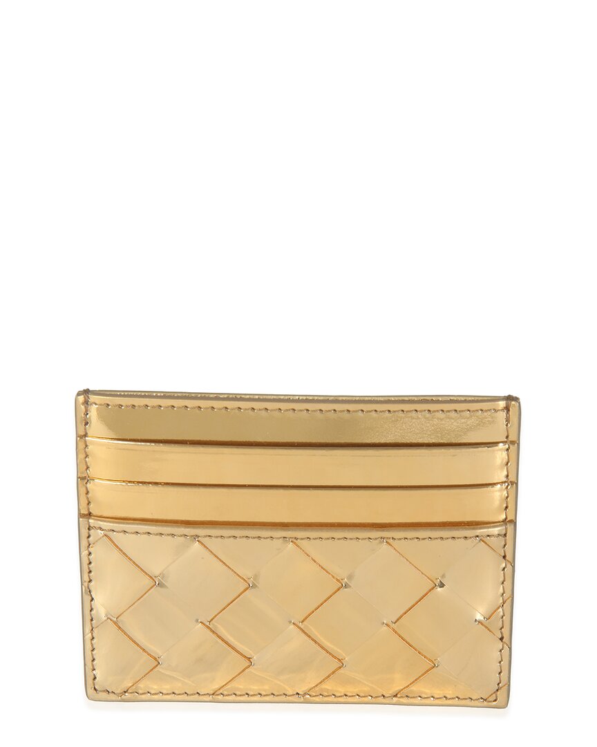 Bottega Veneta Gold Metallic Intrecciato Leather Credit Card Case (authentic  Pre-loved)