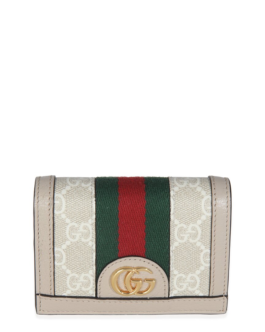 Gucci Beige Gg Supreme Canvas Ophidia Wallet (authentic Pre-loved)