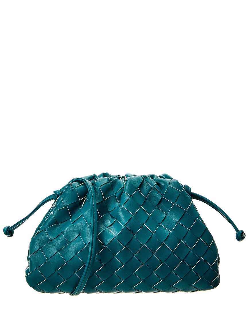 Tiffany & Fred Paris Woven Leather Pouch In Blue