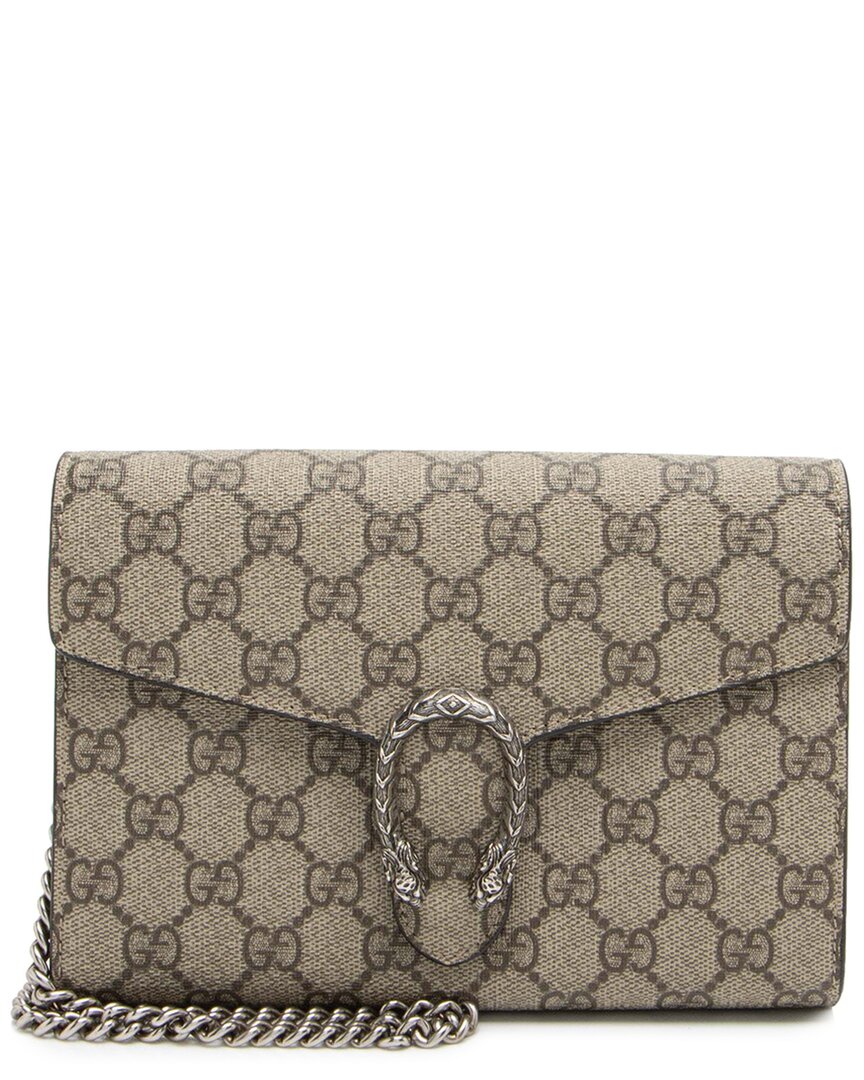 Gucci Brown Gg Supreme Canvas Dionysus Chain Wallet (authentic Pre-loved)