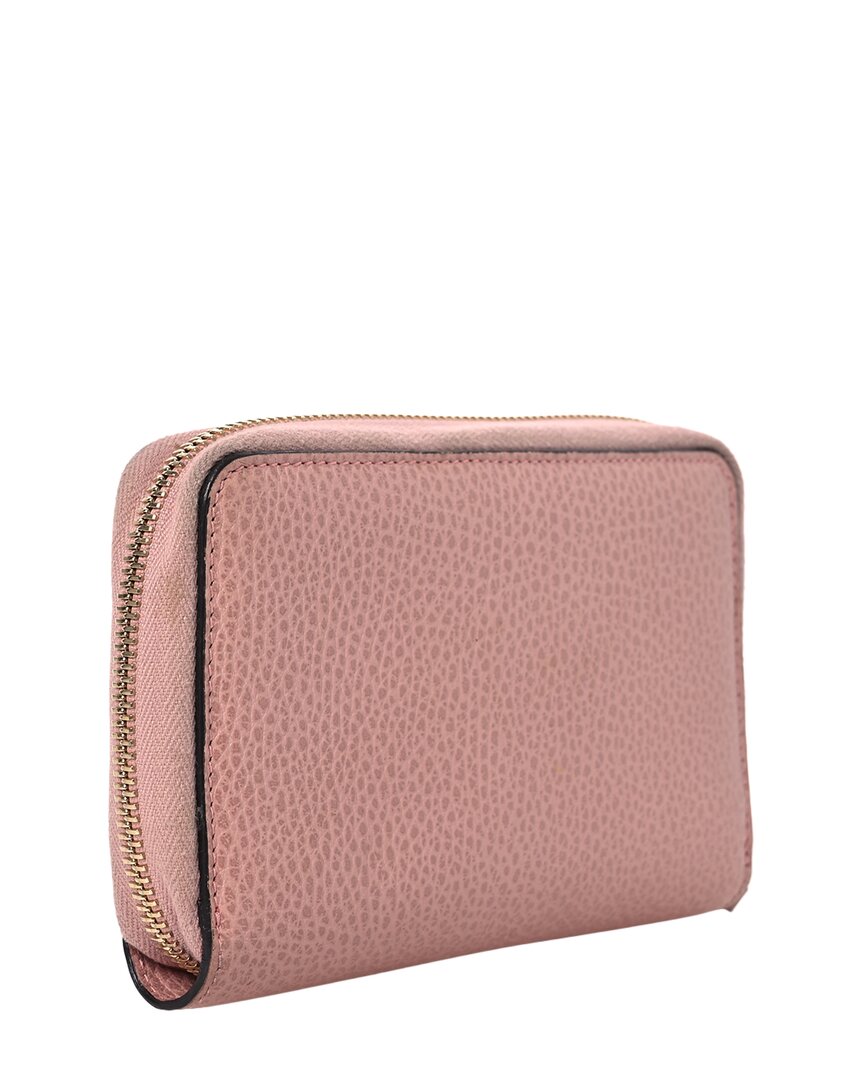 Gucci Pink Dollar Calfskin Leather Medium Gg Zip Around Wallet (authentic Pre-  Loved) In Pink