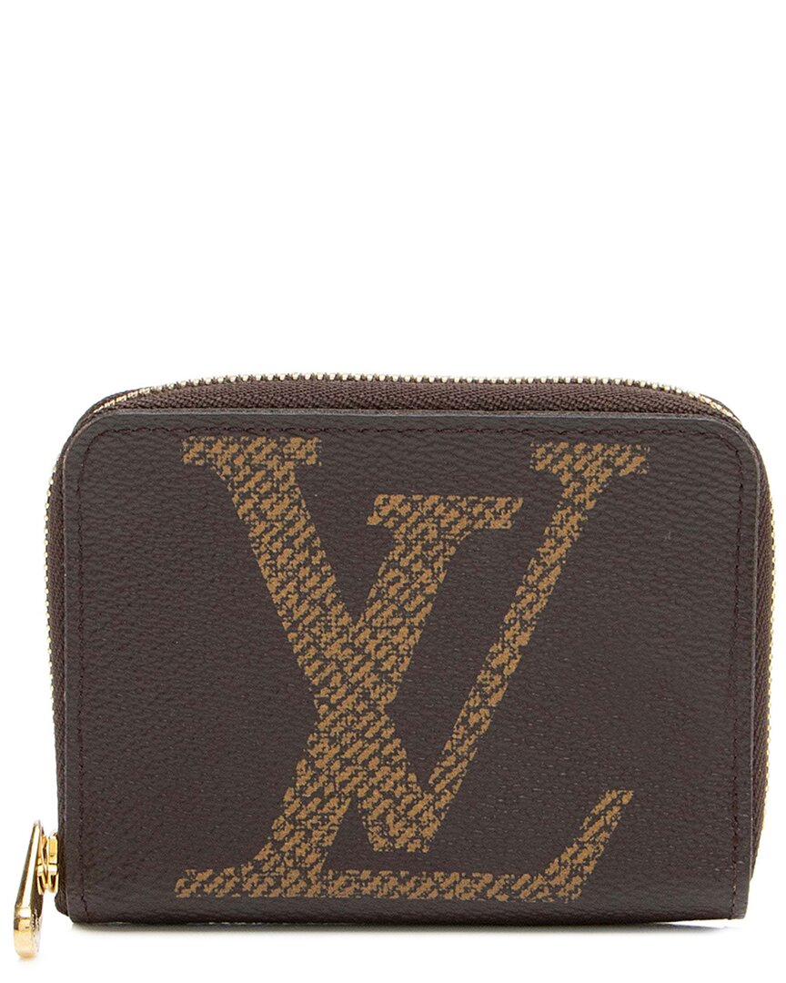 Pre-owned Louis Vuitton Brown Giant Monogram Zippy Coin Wallet (authentic Pre-loved)