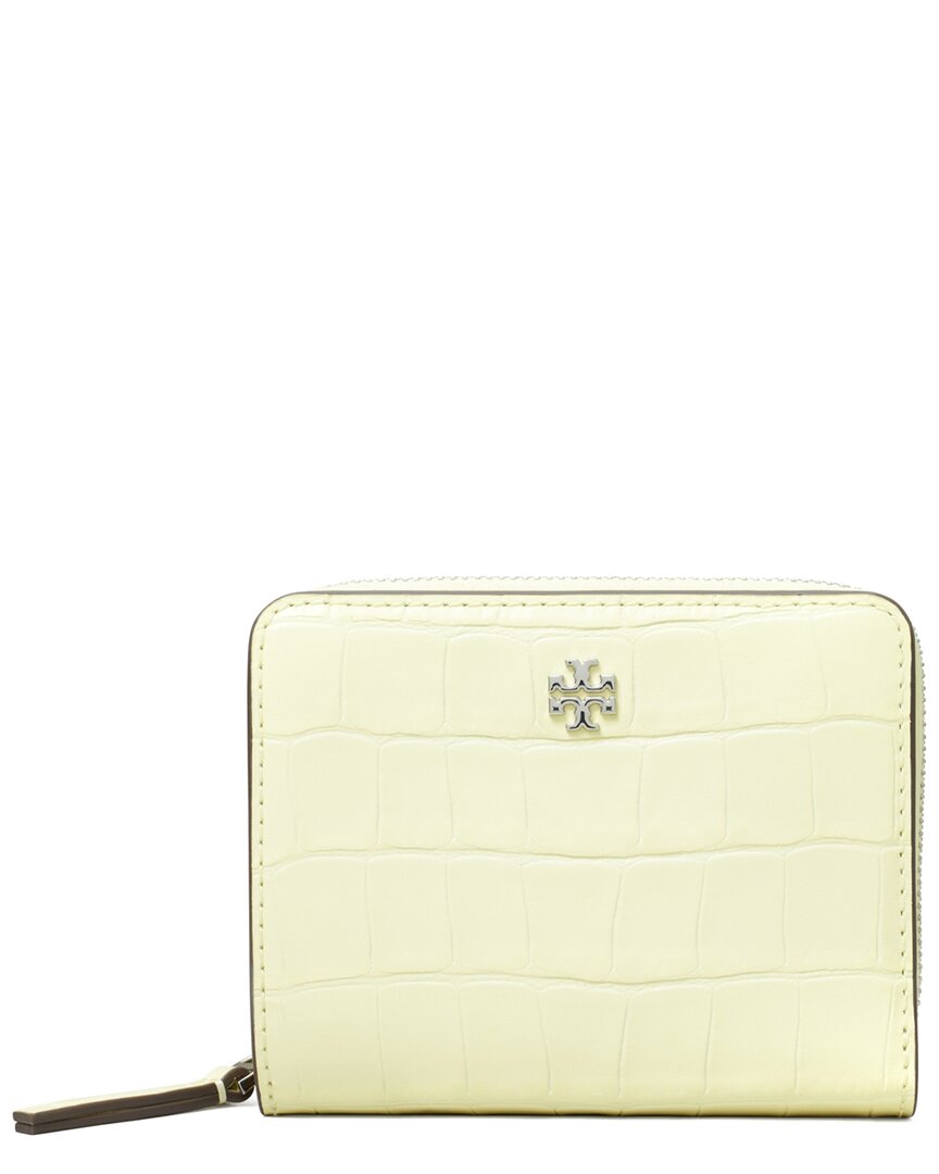 Tory Burch Emerson Mini Embossed Leather Wallet In Yellow