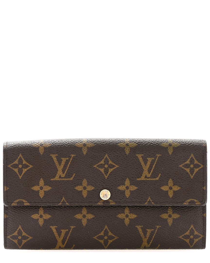 Pre-owned Louis Vuitton Brown Monogram Coated Canvas Sarah Wallet (authentic Pre-loved)