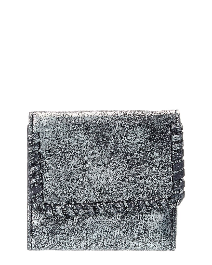 Hobo Foray Small Leather Wallet In Gray