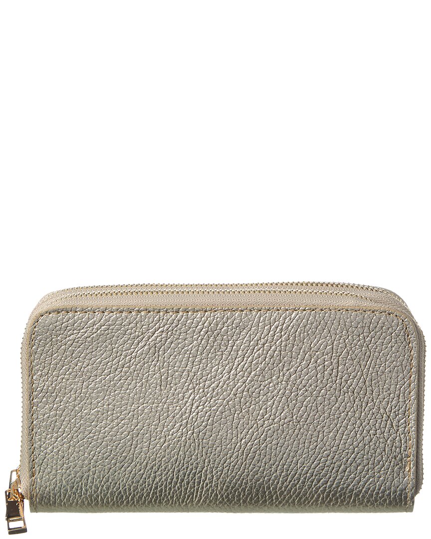 Persaman New York Xenia Zip Leather Continental Wallet In Gold