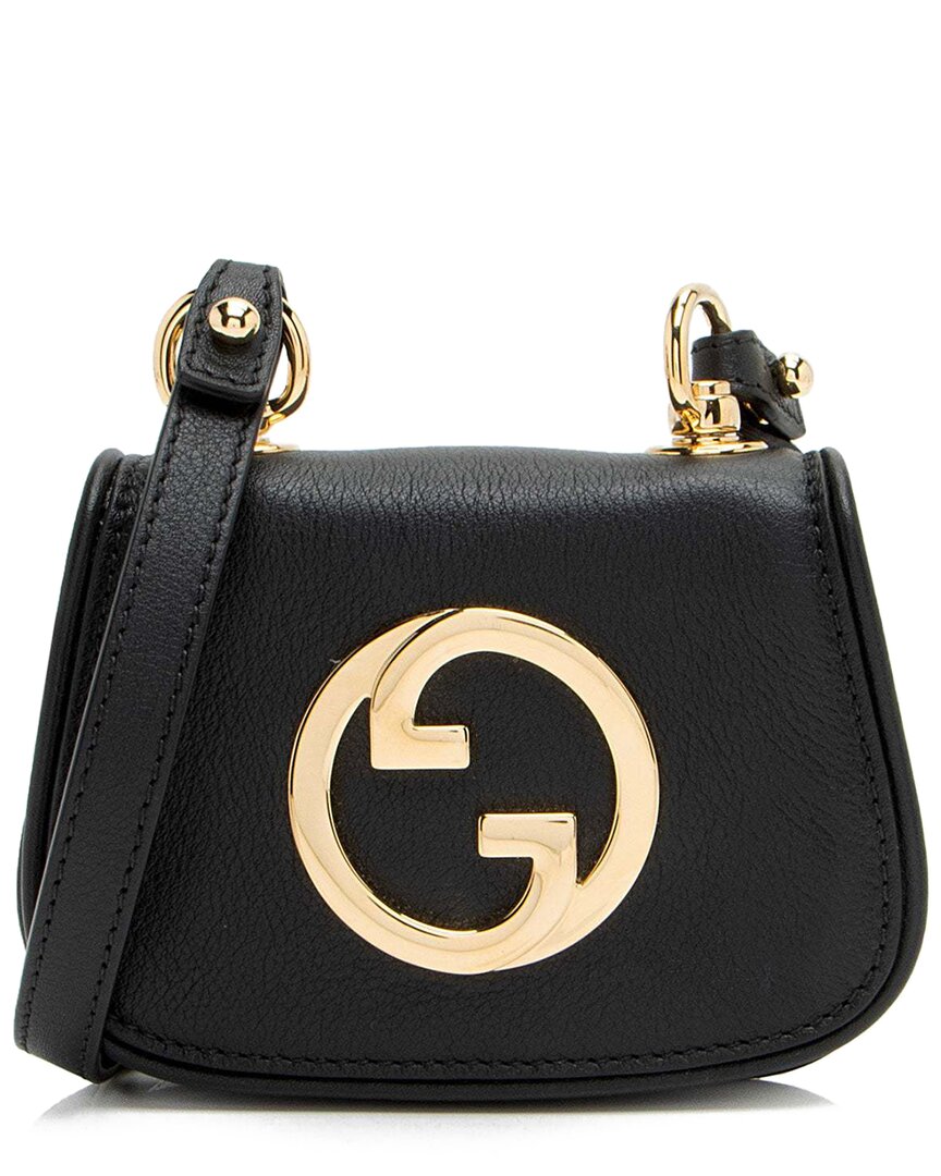 Gucci Black Leather Blondie Card Case On Strap (authentic Pre-loved)