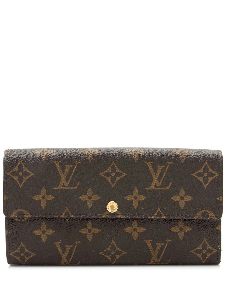 Pre-owned Louis Vuitton Brown Monogram Canvas Sarah Wallet (authentic Pre-loved)