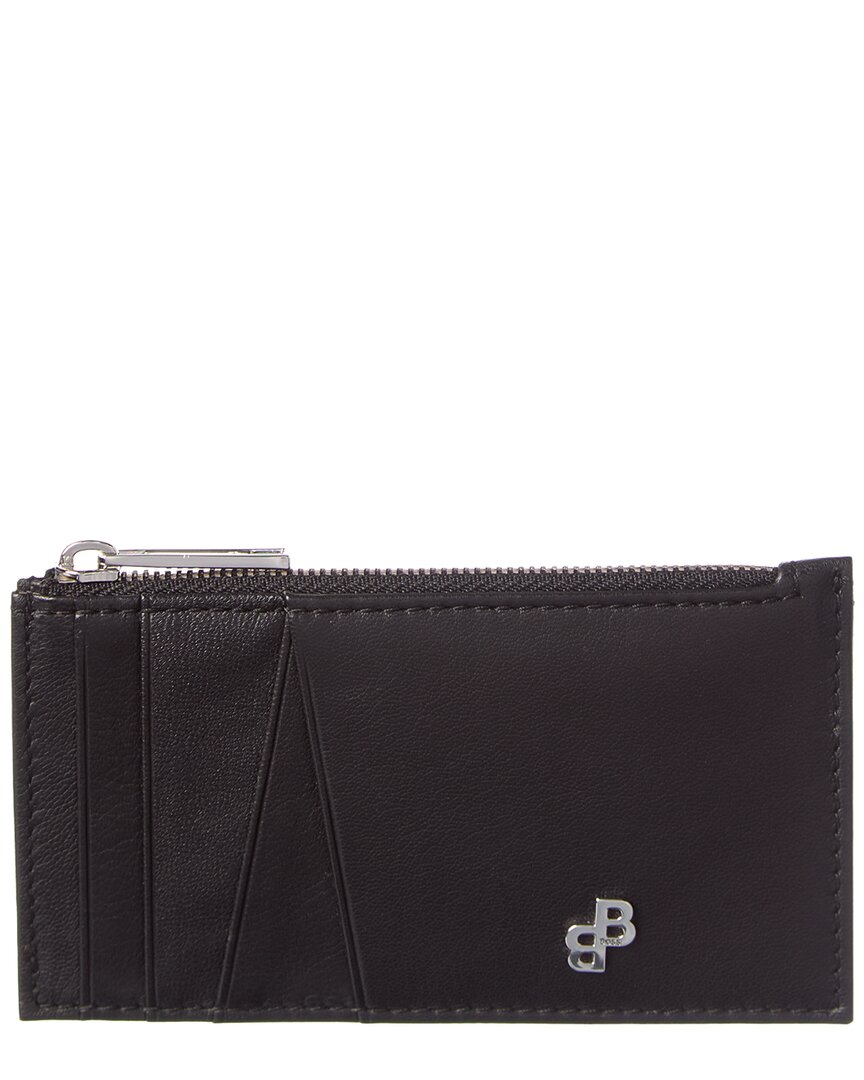 Hugo Boss B Icon Leather Card Case In Black