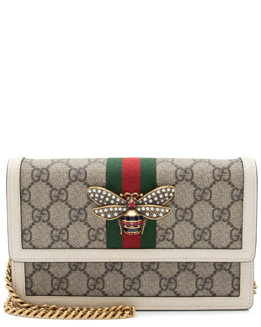 Gucci Gg Supreme Queen Margaret Wallet On Chain (authentic Pre-loved)
