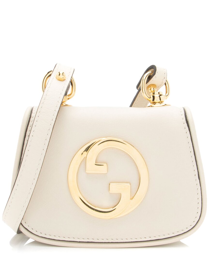 Gucci White Leather Blondie Card Case On Strap (authentic Pre-loved)