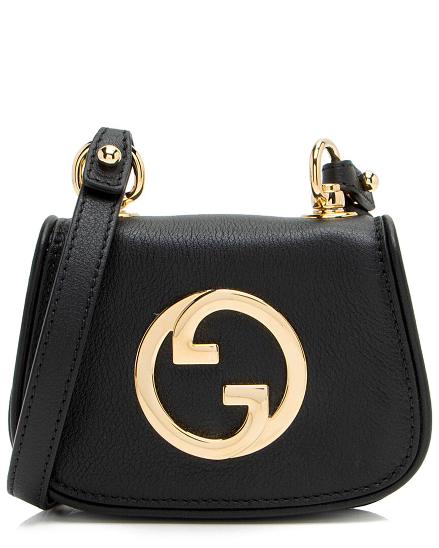Gucci Black Leather Blondie Card Case On Strap (authentic Pre-loved)