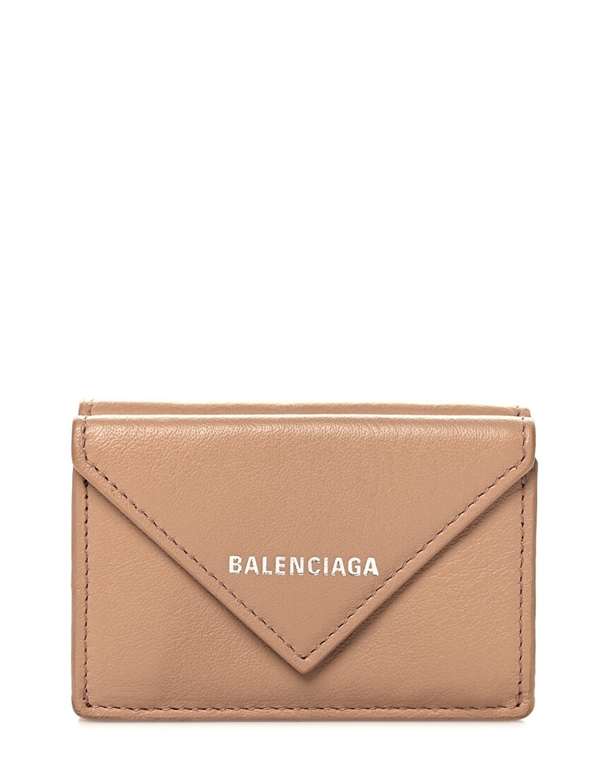 Balenciaga Rose Calfskin Leather Mini Papier Wallet (authentic Pre-loved)