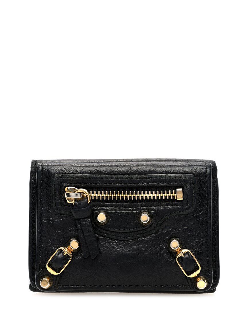 Balenciaga Black Agneau Arena Classic Hardware Mini Wallet (authentic Pre-  Loved)