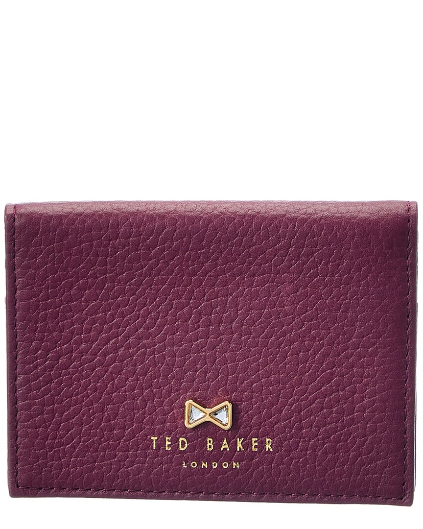 Ted Baker Lillly Leather Card Holder In Red