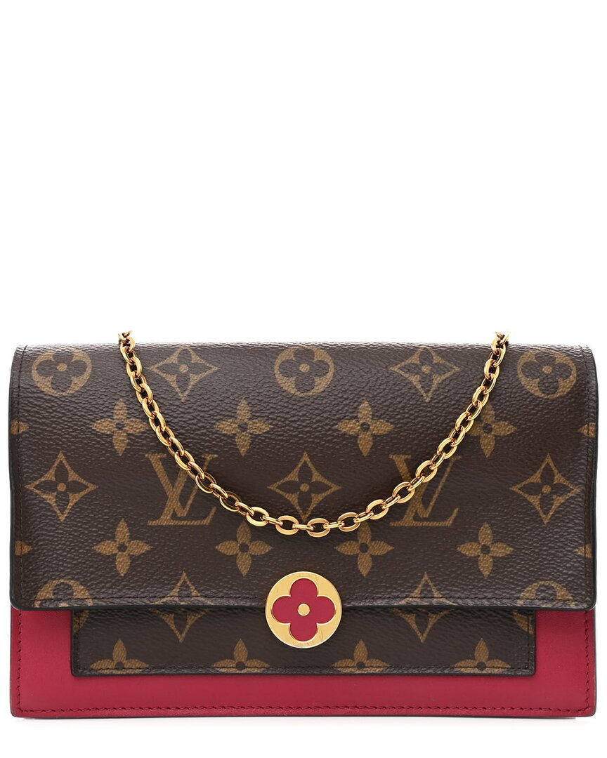 Pre-owned Louis Vuitton Chai Monogram Coated Canvas Flore Chain Wallet (authentic Pre-  Loved)