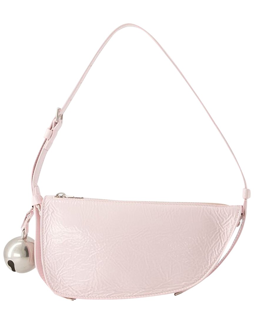 Burberry Pink Lambskin Leather Shield Sling Mini Wallet On Chain