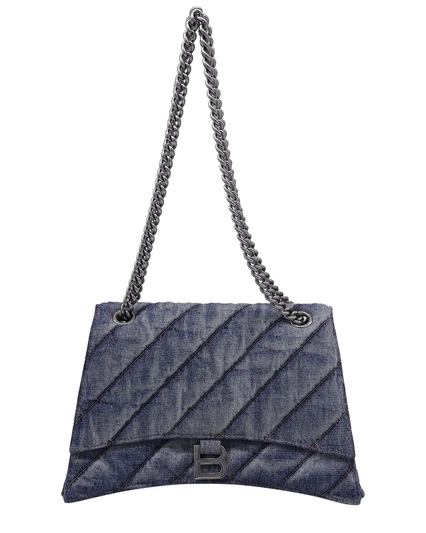 Balenciaga Light Blue Denim Crush Medium Chain Bag (authentic Pre-loved)