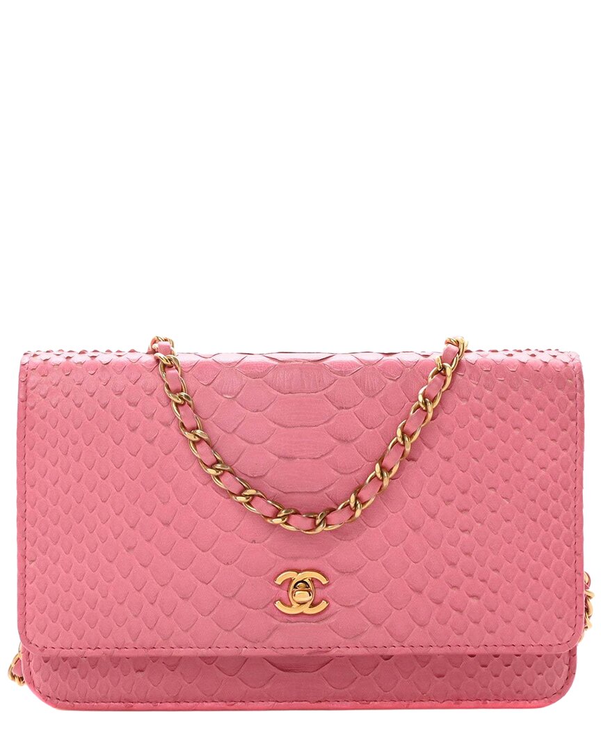 Pre-owned Chanel Leather Wallet On Chain