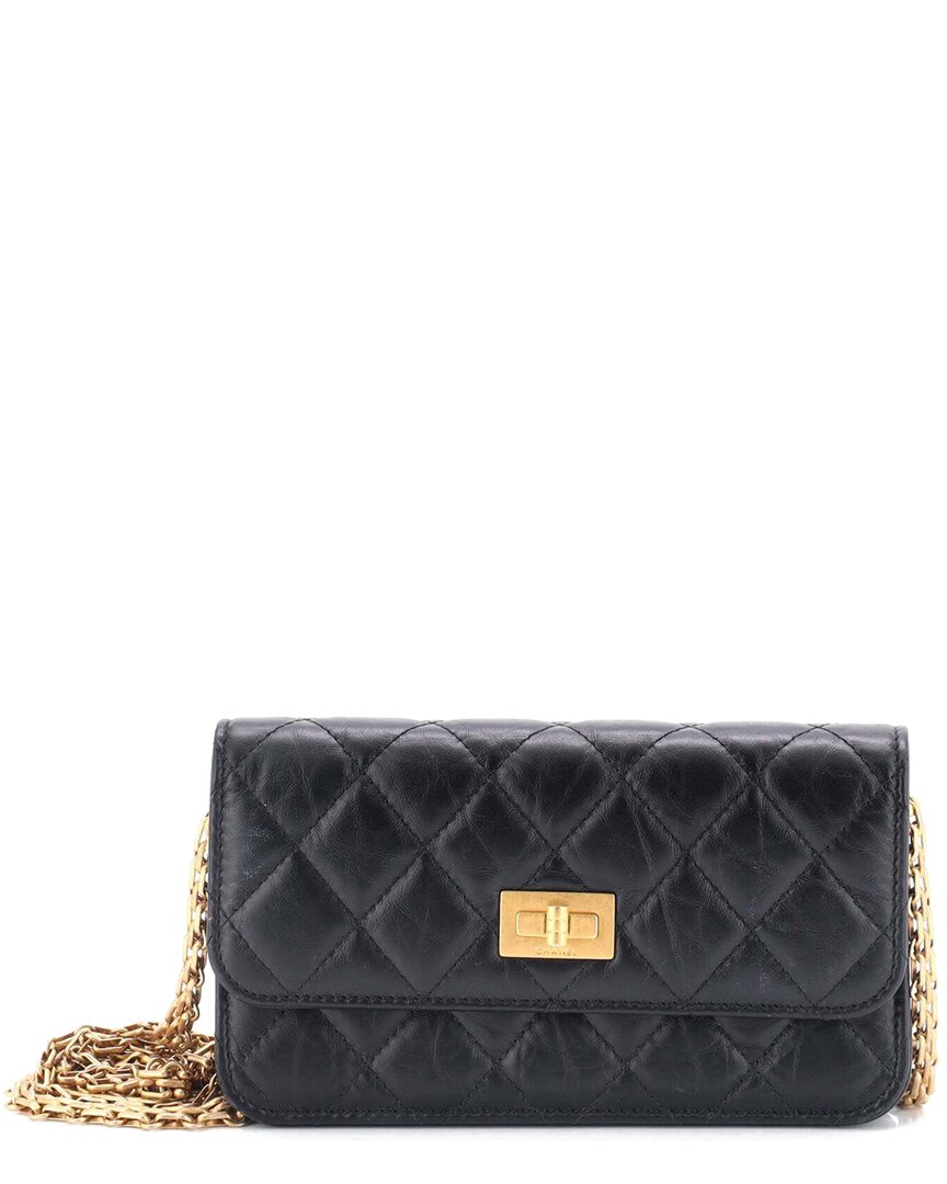 CHANEL Pre-owned Black Quilted Aged Calfskin Reissue 2.55 Flap Phone Holder With Chain (authentic Pre-loved)