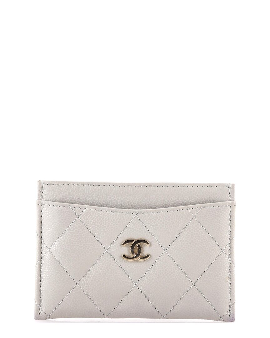 CHANEL Pre-owned Beige Caviar Leather Classic Card Holder (authentic Pre-loved)