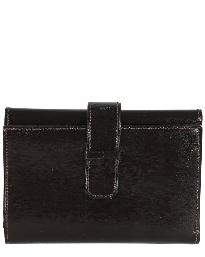 Pre-owned Hermes Hermès Brown Leather Julia Wallet (authentic Pre-loved)