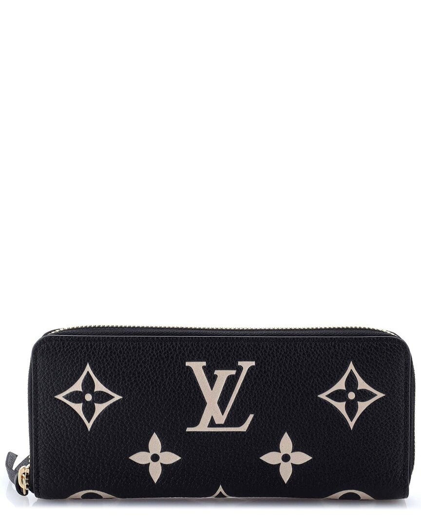 Pre-owned Louis Vuitton Clemence Wallet Bicolor Monogram Empreinte Giant (authentic Pre-loved)
