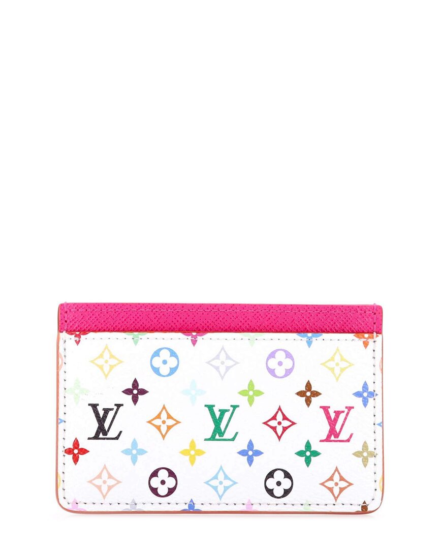 Pre-owned Louis Vuitton X Takashi Murakami Card Holder Monogram Multicolor With Leather (authentic Pre-loved)