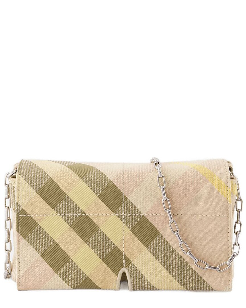 Burberry Pink Synthetic Snip Mini Wallet On Chain (authentic Pre-loved)