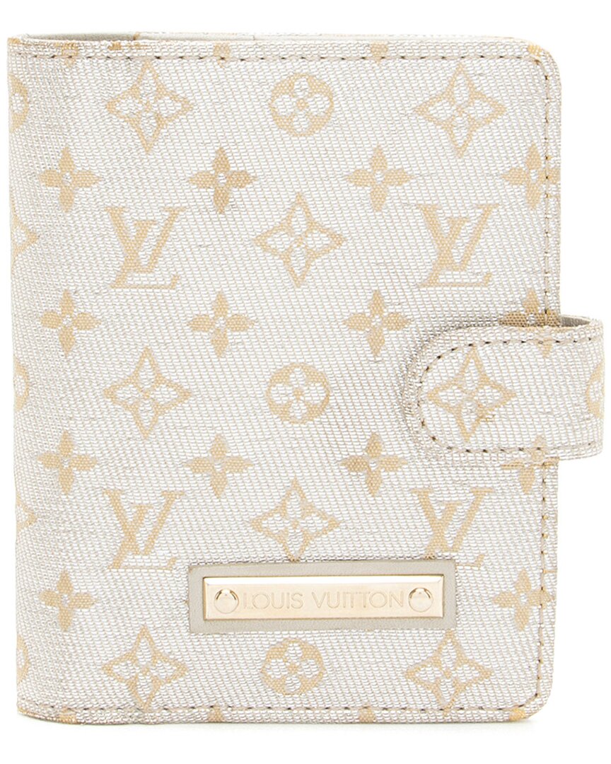 Pre-owned Louis Vuitton Beige & Gold Monogram Canvas Monogram Shine Agenda Cover  (authentic Pre-loved)