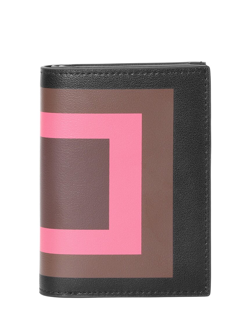 Tiffany & Fred Paris Geometric Print Leather Wallet In Black