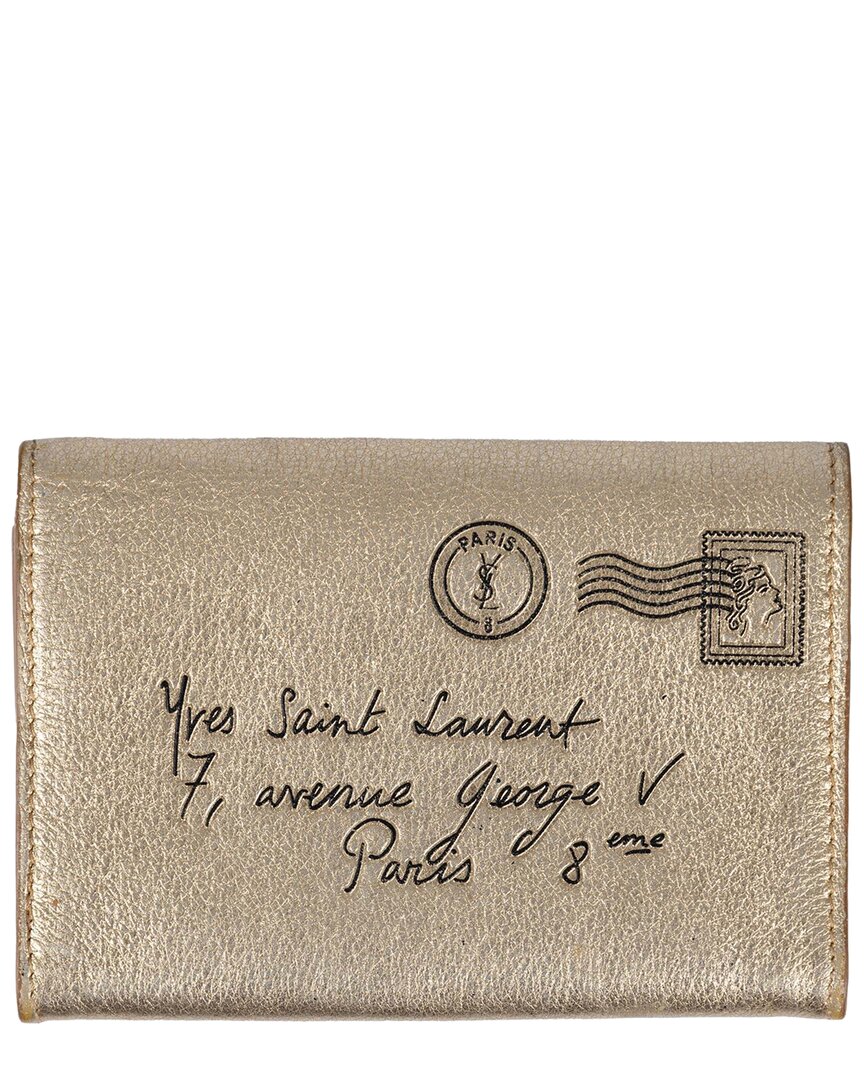 Saint Laurent Gold Leather Card Holder - '00s (authentic Pre-loved)