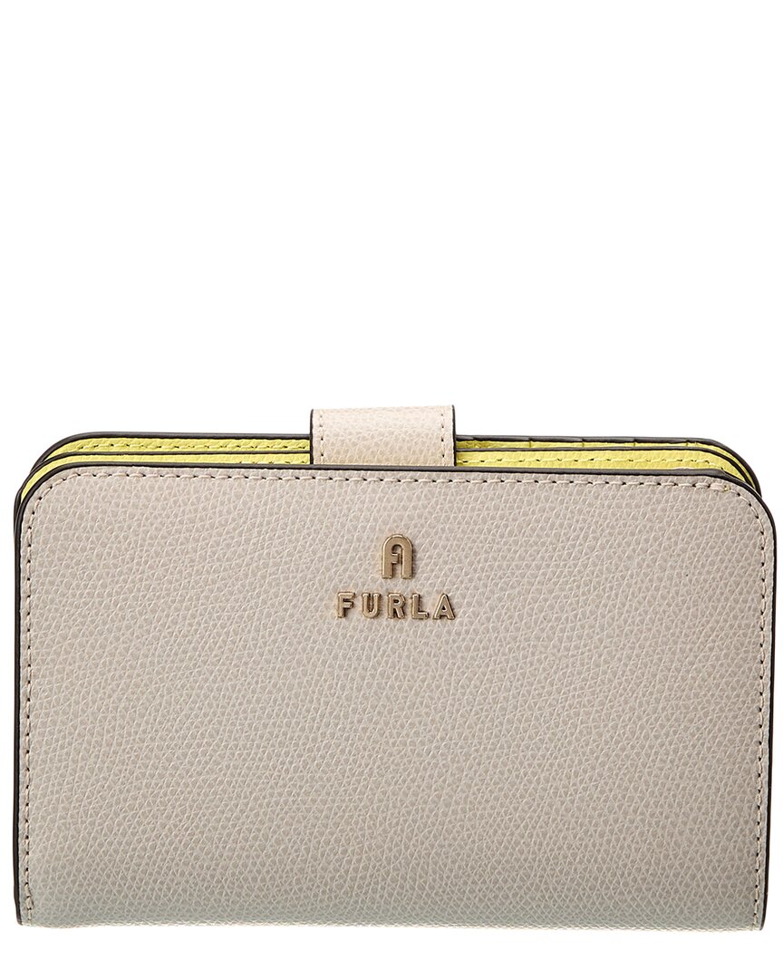 Furla Camelia Medium Leather Compact Wallet In White | ModeSens