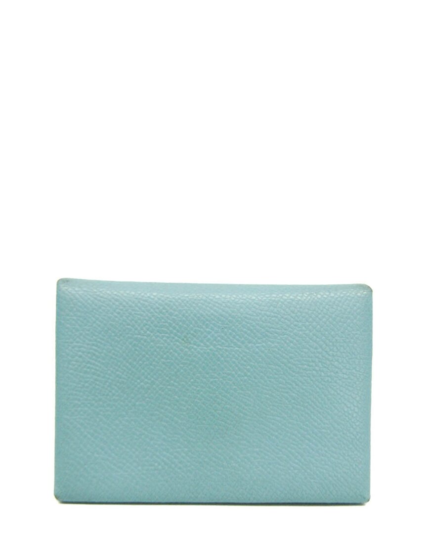 Hermès Light Blue Epsom Leather Card Case (Authentic Pre-Loved)