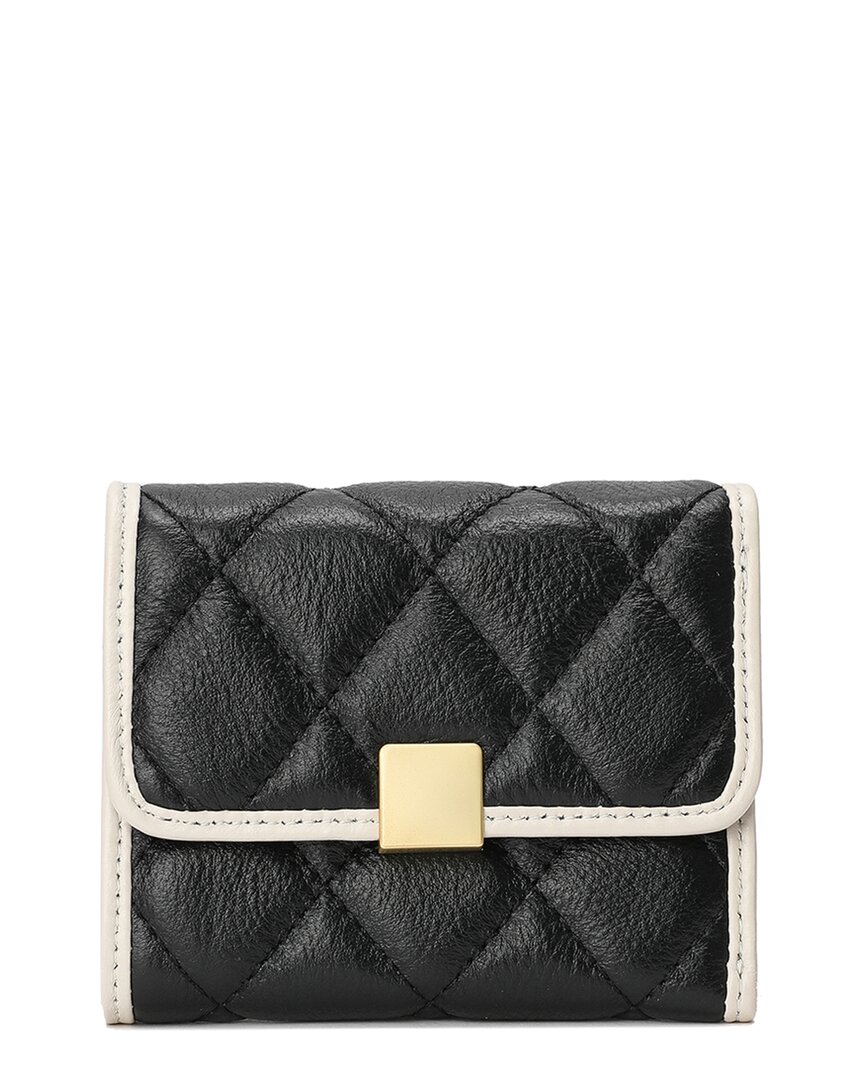 Tiffany & Fred Two-tone Full-grain Quilted Leather Wallet