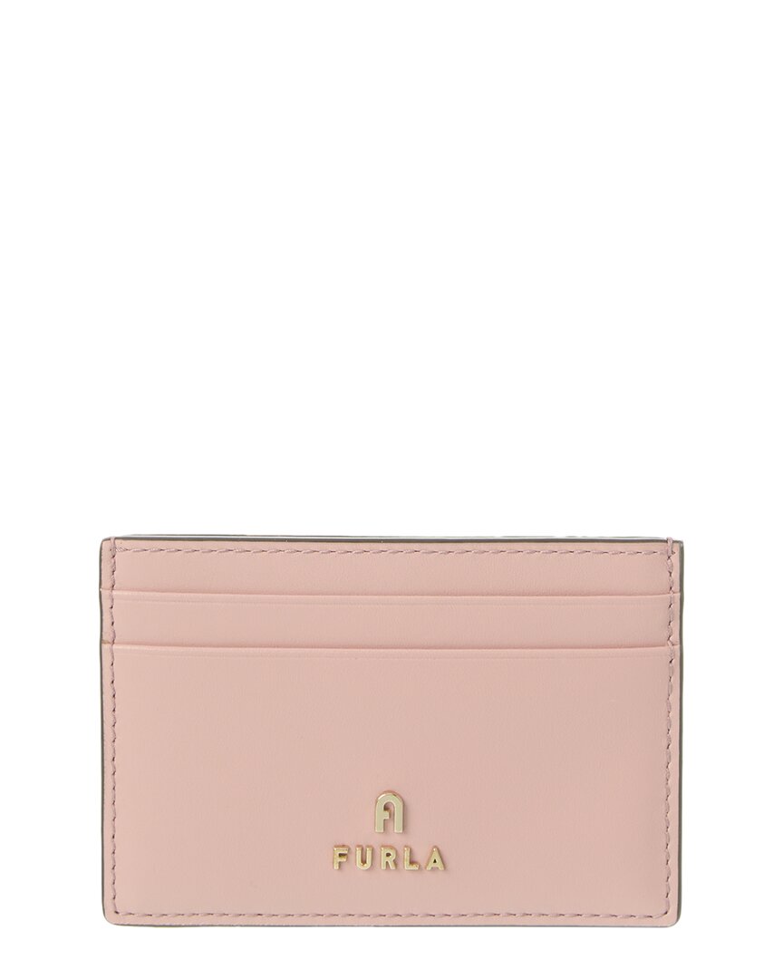 Furla Camelia Small Leather Card Case In Pink