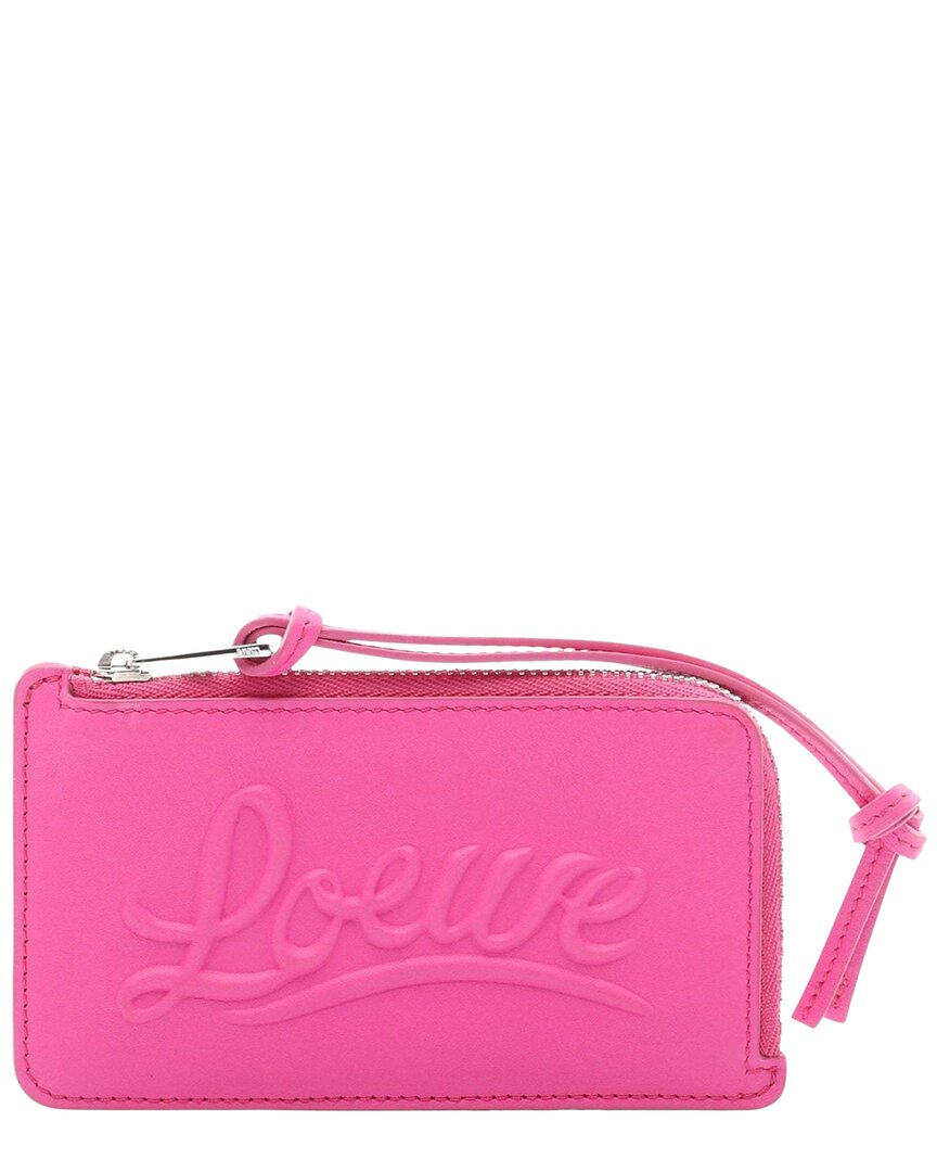 Loewe Leather Card Case (authentic Pre-loved) In Pink