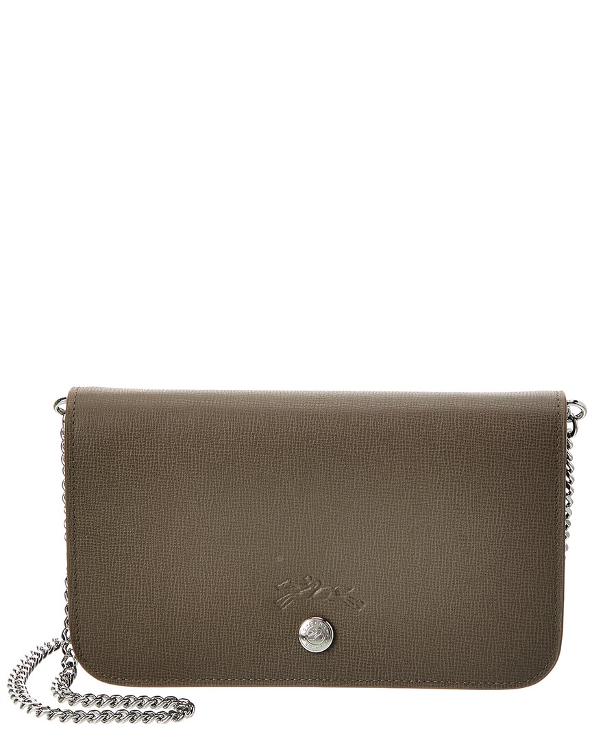Shop Longchamp Le Pliage Neo Wallet On Chain In Brown