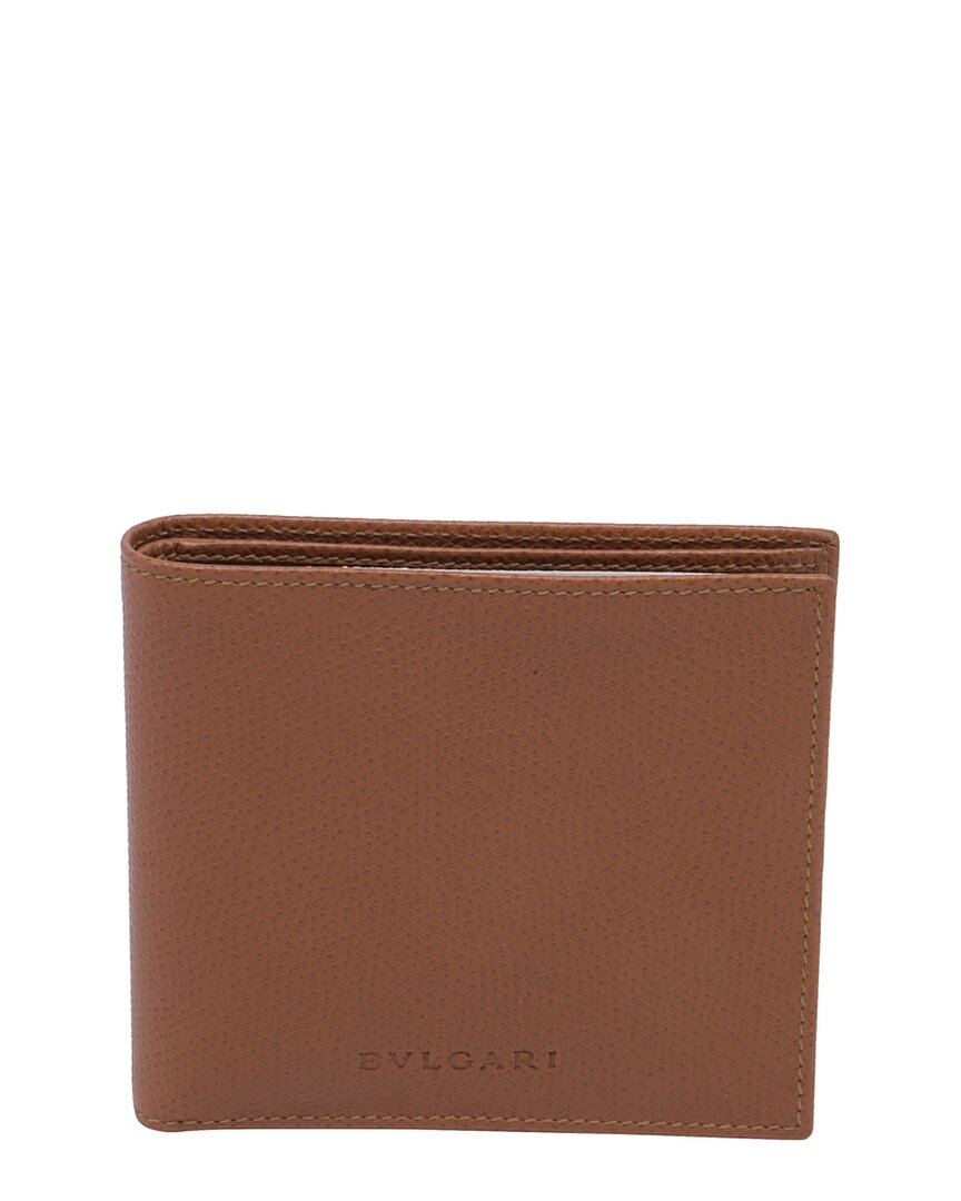 Bvlgari Bugari Bi-fold Wallet (authentic Pre-loved) In Brown
