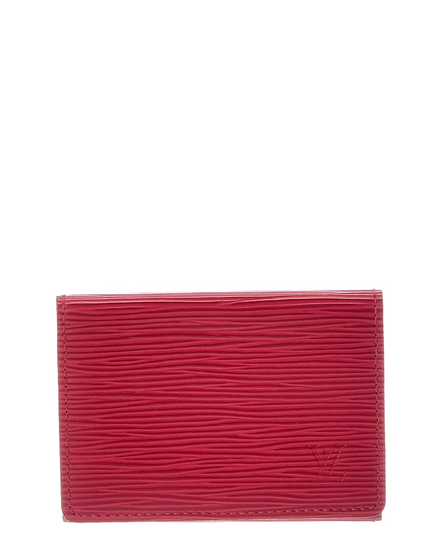 Pre-owned Louis Vuitton Red Leather Card Case Card Cover (authentic Pre-loved)