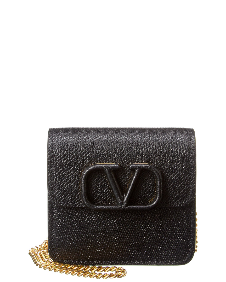 Valentino Compact Vsling Leather Wallet On Chain Women's | eBay