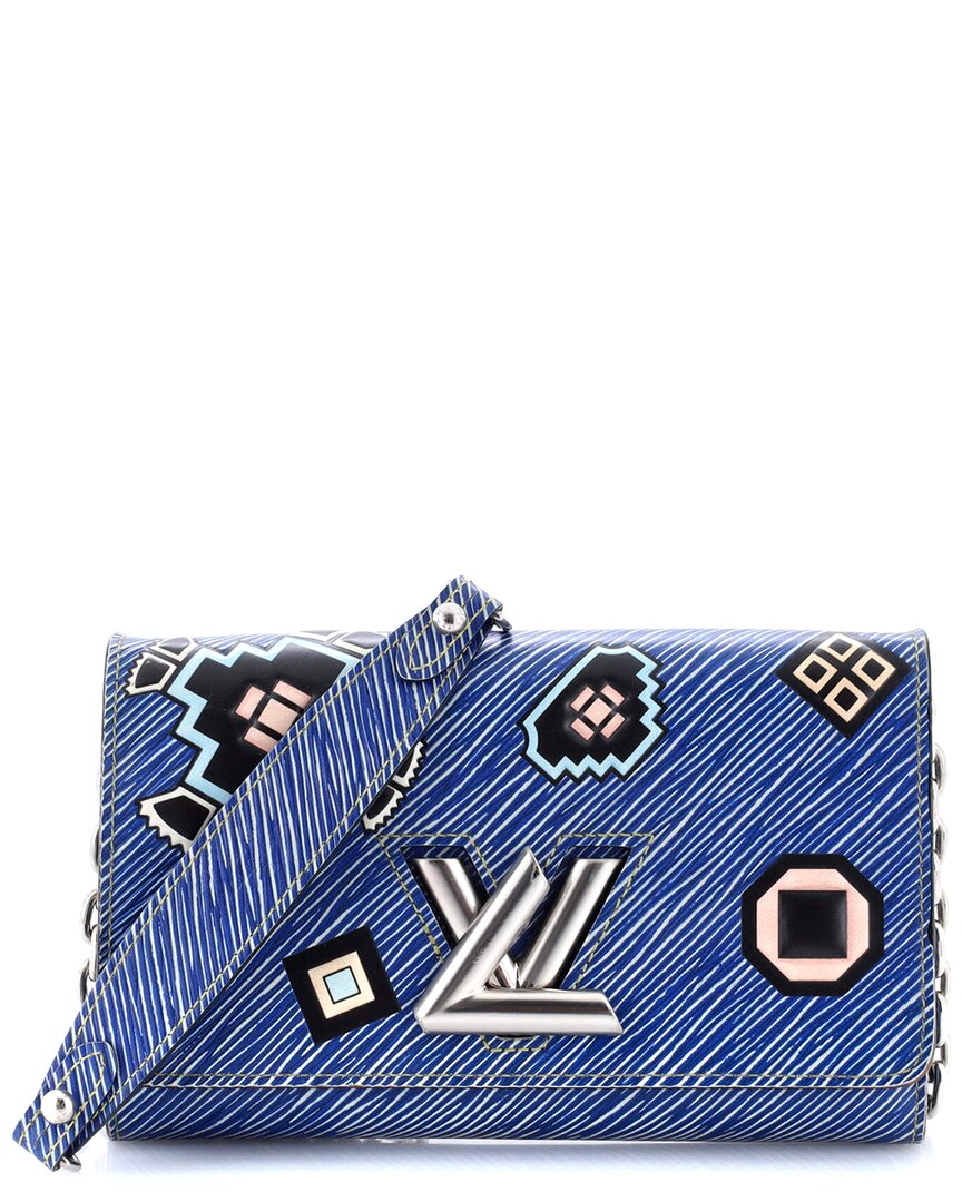 LOUIS VUITTON Pre-owned Blue Epi Leather Twist Chain Wallet Limited Edition Azteque (authentic Pre-loved)