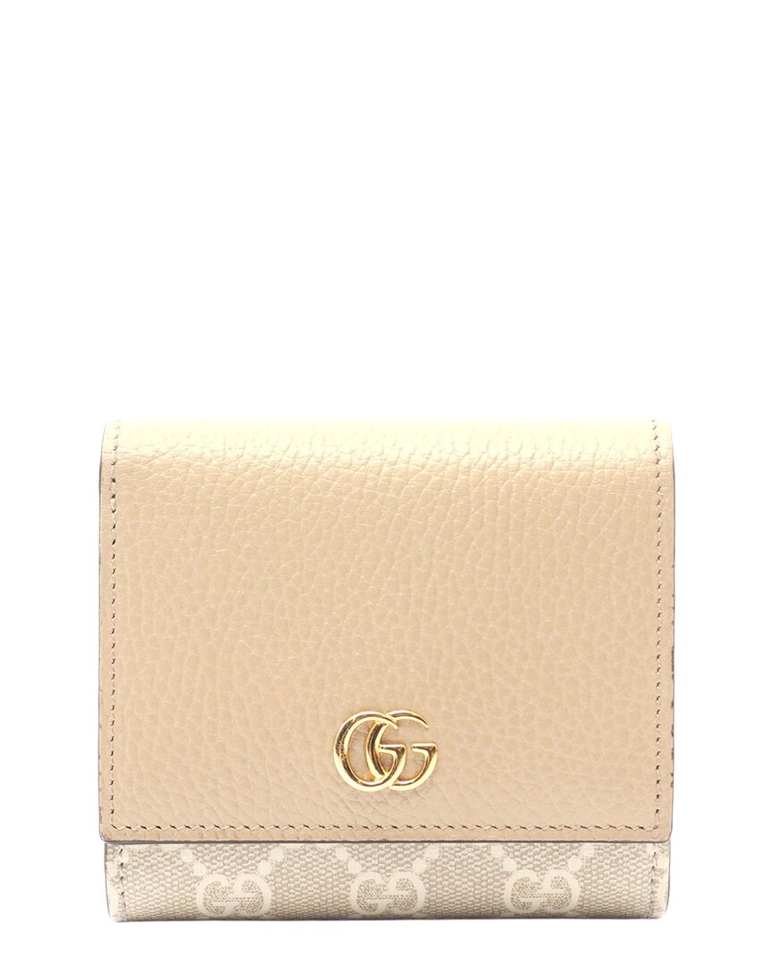 Gucci Beige Others Gg Marmont Bifold Wallet (authentic Pre-loved)