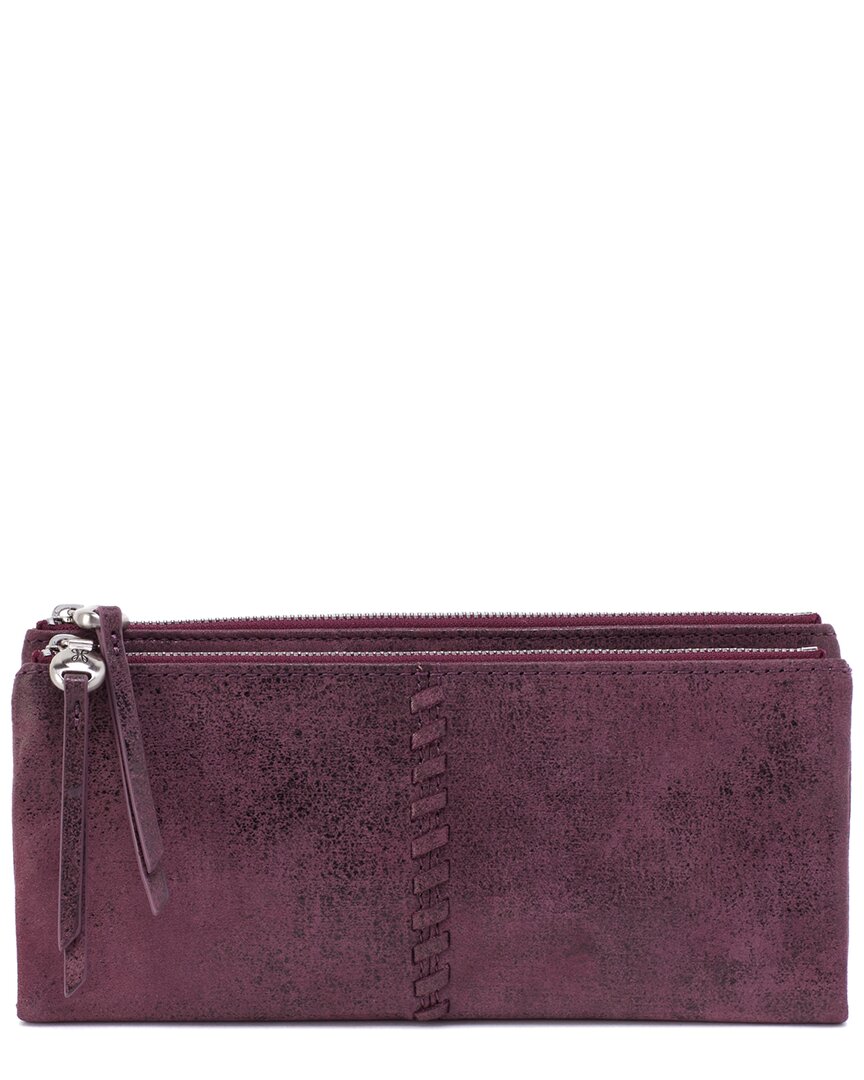 Hobo Keen Large Zip Top Leather Wallet In Purple