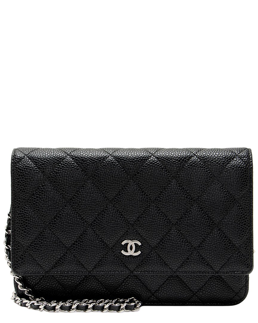 Chanel Black Caviar Leather Classic Wallet On Chain (authentic Pre-loved)