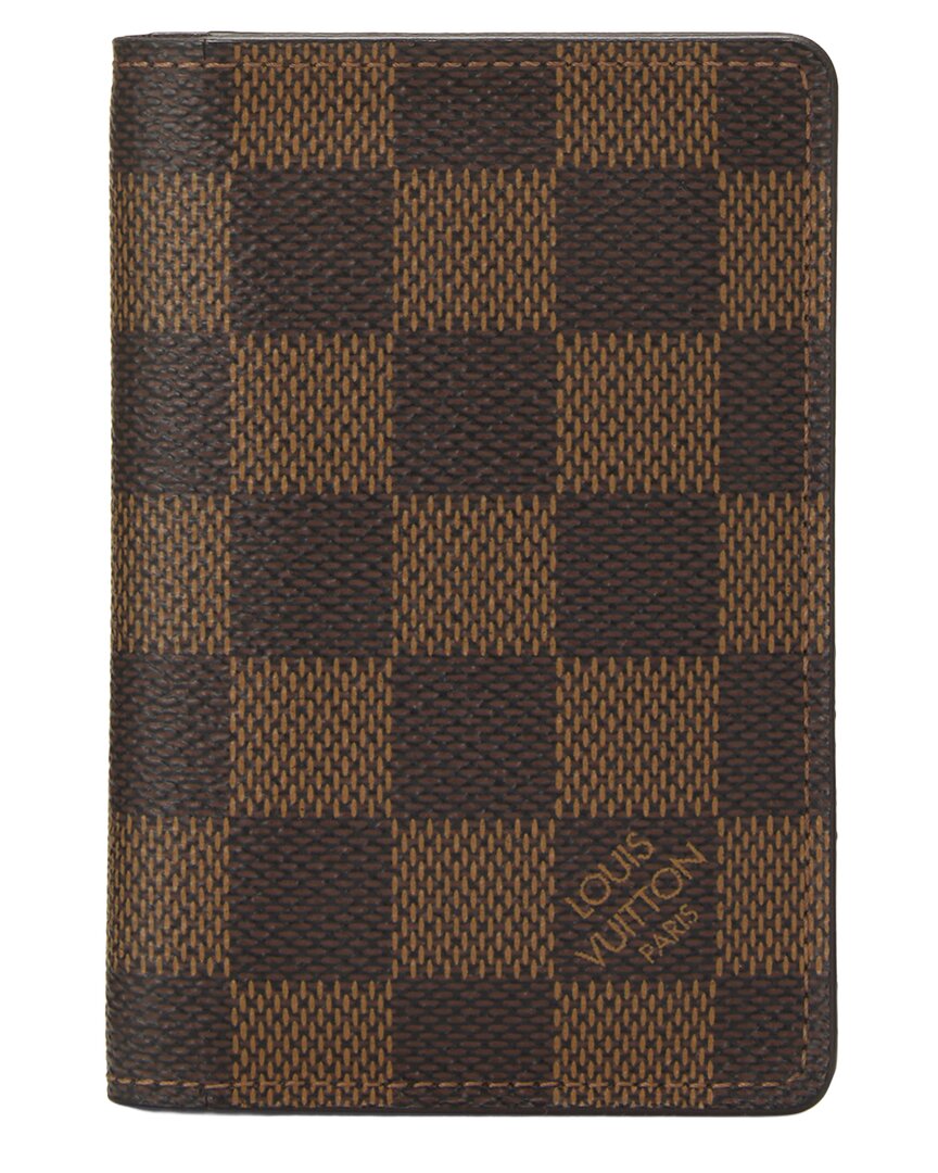 Pre-owned Louis Vuitton Brown Damier Ebene Coated Canvas Card Holder (authentic Pre-  Loved)
