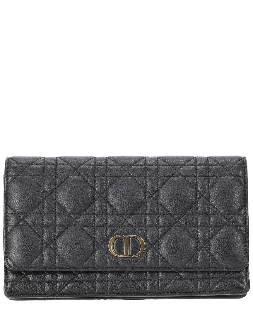 Pre-owned Dior Cannage Caro Belt Pouch With Chain (authentic Pre-loved)