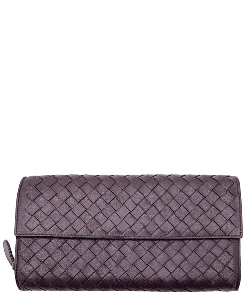 Pre-owned Bottega Veneta Brown Intrecciato Leather Wallet (authentic Pre-loved)